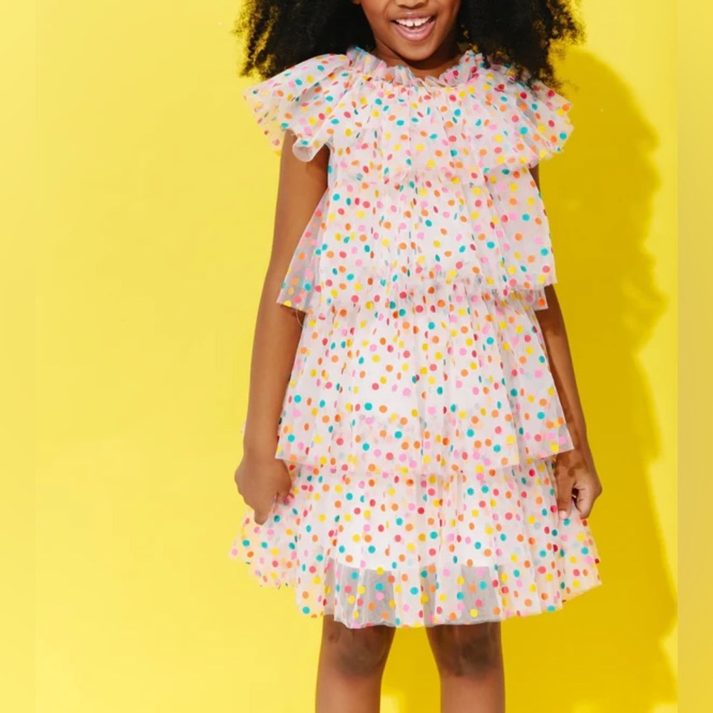 NEW ⚡️ LOLA + THE BOYS Rainbow Confetti Tulle Dress